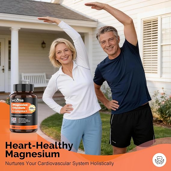 Magnesium Complex for Women & Men 600mg, 12-in-1 High Absorption Magnesium Glycinate, Citrate, Malate & Taurate | Relieve Cramps, Stress, Sleep | Heart, Bone & Nerve Health | 120 Vegan Capsules