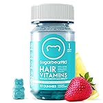 SugarBearPro Hair Vitamin Gummy 1 Month Supply, Extra Strength Biotin 6000mcg for Hair Growth, Vegan Vitamin B12, MSM, Inositol, Omega 3, Elderberry, Certified Kosher, Halal, Cruelty-Free