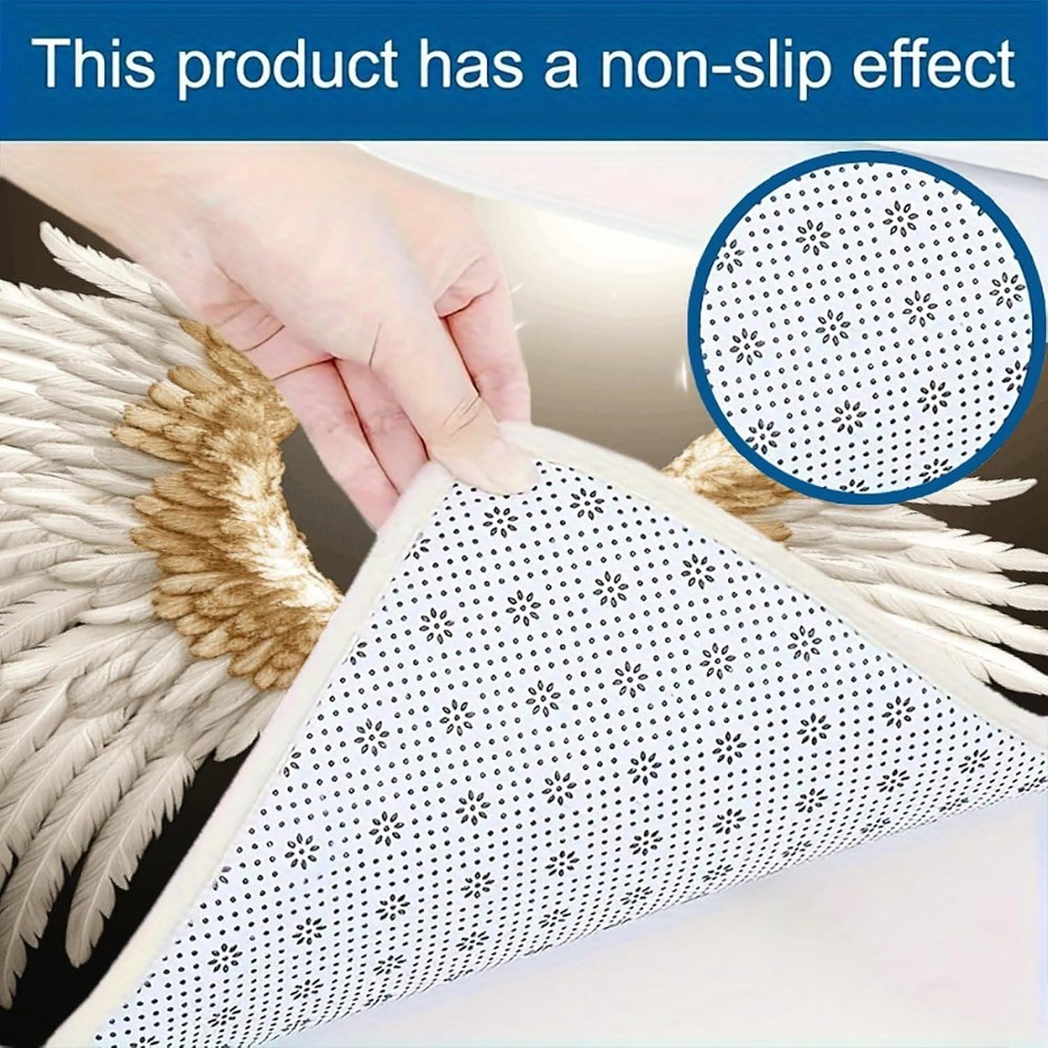 Angel Wing Png Kitchen Mat Washable Non Slip Rugs Soft Kitchen Mats for Floor Set of 2 PCS Cushioned Absorbent Runner Standing Rugs for Home Sink Laundry Office