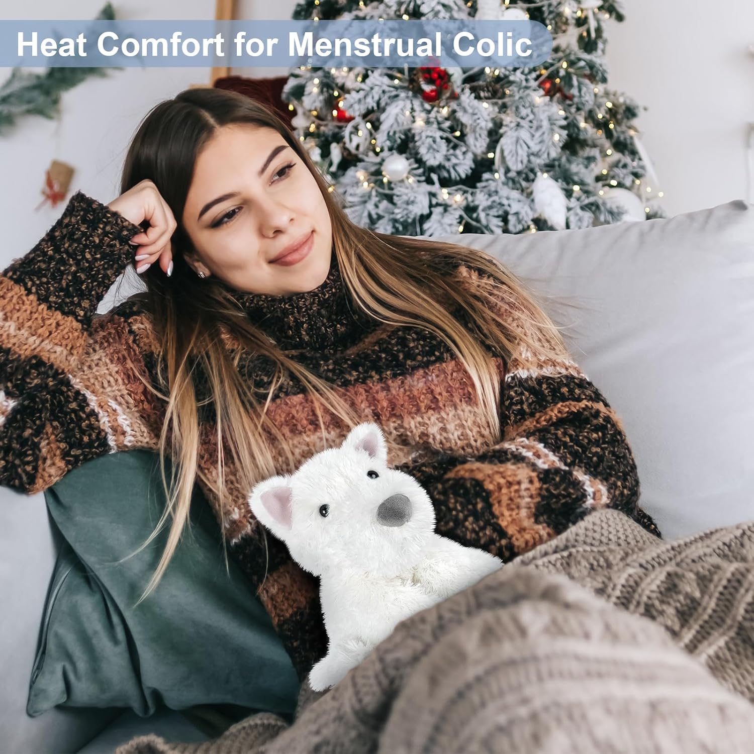 Coolable & Heatable West Highland White Terrier Dog Stuffed Animals for Kids & Adult, Westie Puppy Plush Toys Microwavable Heating Pad for Soothing & Period, Lavender Plushies for Anxiety - Image 4