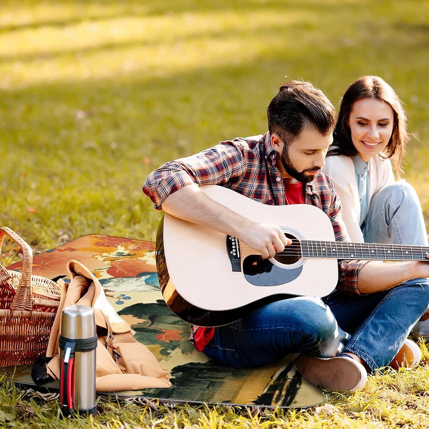 Rustic Japanese Bird PortableAnd Extra Large Picnic & Outdoor Blanket Retro Ink Japanese Landscape Beautiful Birds for The Beach Camping on Grass Waterproof Sandproof 58.3x58.3 Inch