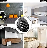 Vista 7 de Zonon Paquete de 4 rejillas de ventilación redondas negras de 6 pulgadas para secadora de acero inoxidable con pantalla de malla para el hogar