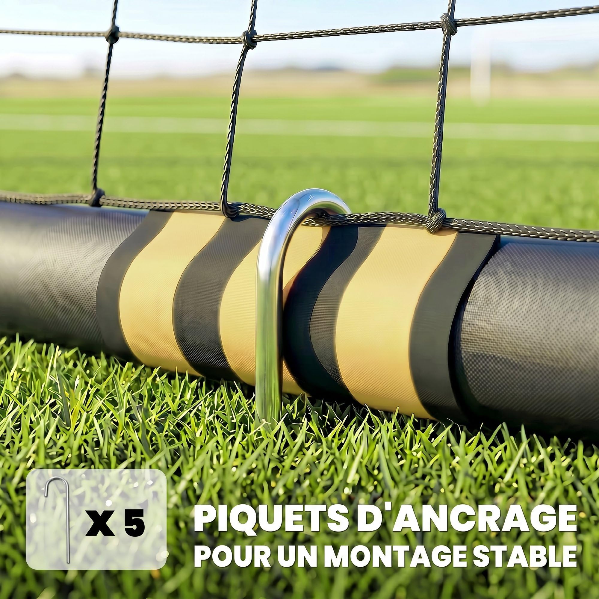 SPORTNOW Portería fútbol 6 x 4ft Red fútbol portátil con estacas Tierra