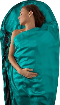 Sea to Summit Premium Silk Sleeping Bag Liner, Mummy w/Hood 82x37 inches, Sea Foam