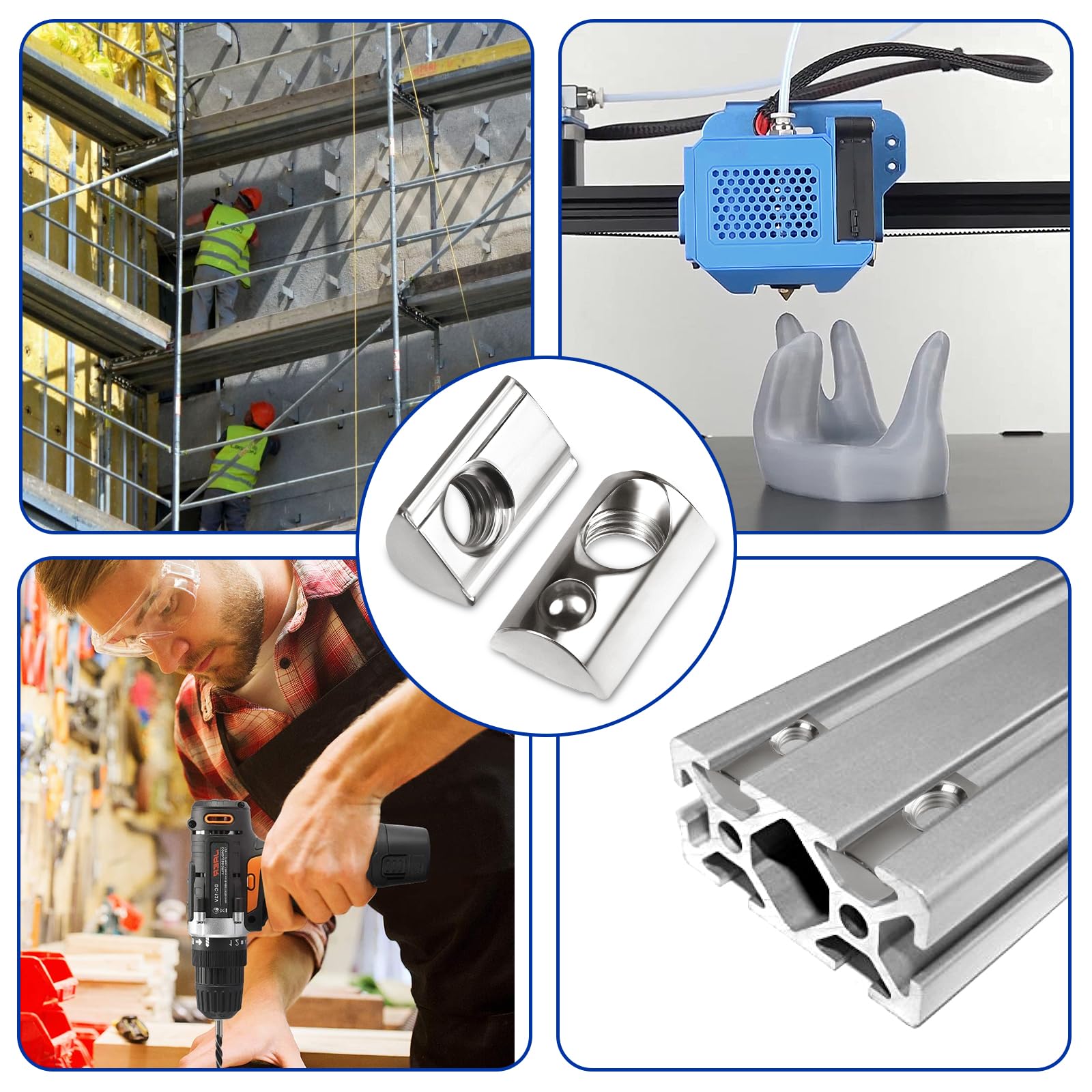 50 X Hammer Nuts 6 Mm Groove 6, M5 Thread 2020 Profile Slot Nut 3D Printer CNC M5 50