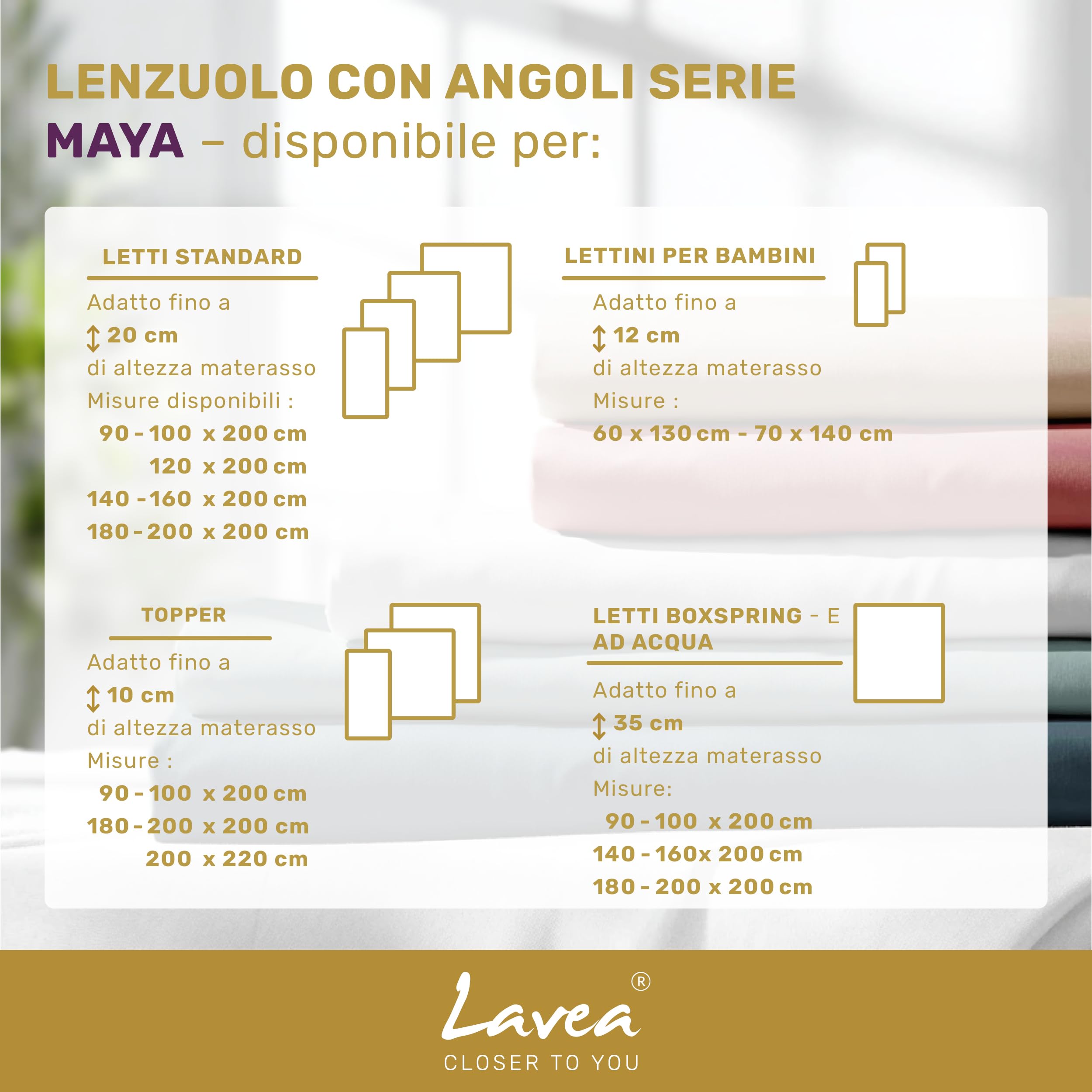 Lavea® Lenzuolo con Angoli Matrimoniale 180x200 cm – Jersey 100% Cotone – Per Materassi Topper fino a 10 cm – Con Elastico Tutto Intorno – Certificato OEKO-TEX – Nero