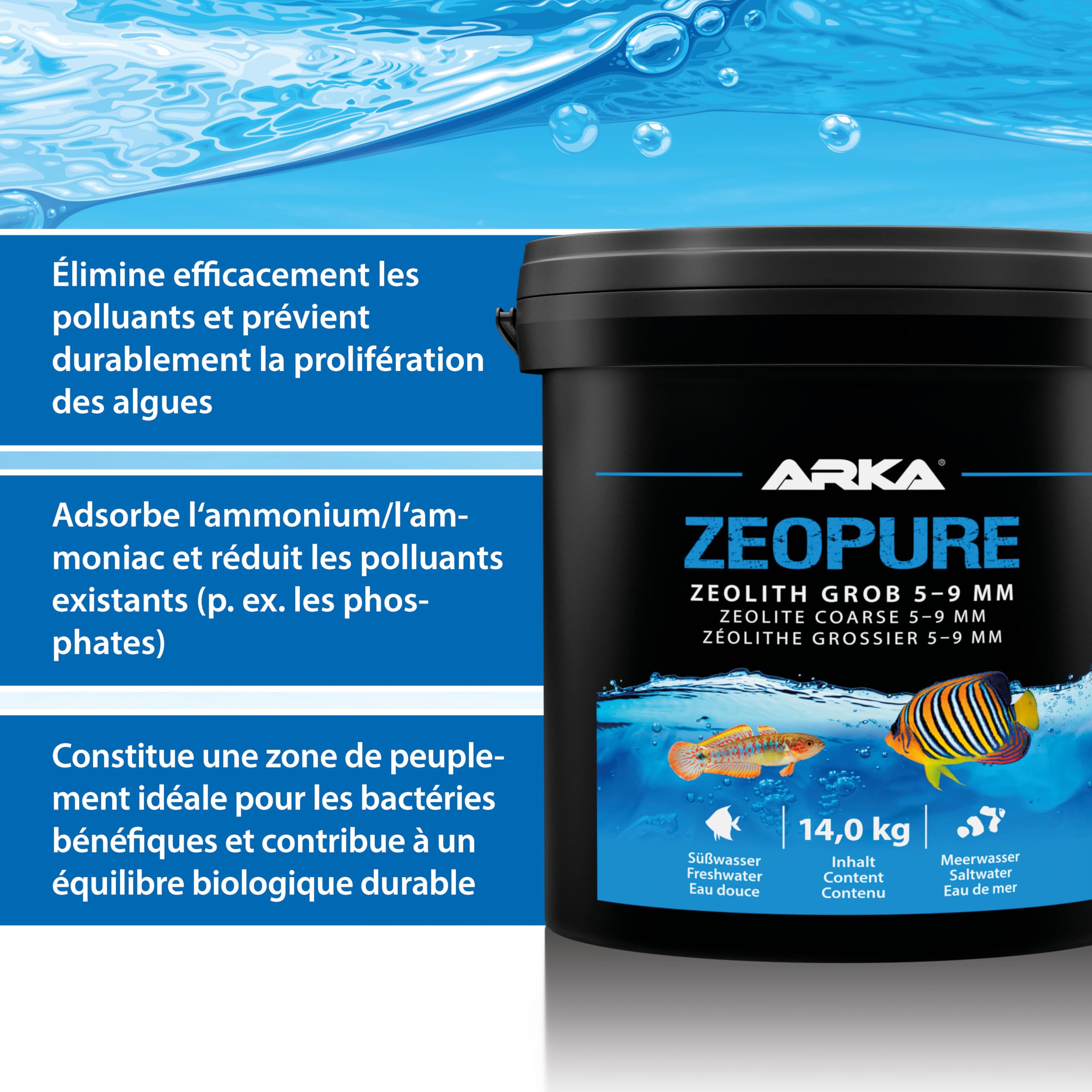 Zéolithe pour Aquarium 14 kg - Zeopure Granulés Filtrants | substrat filtrant 5-9 mm, sac inclus, limite algues, fixe ammonium, phosphates et nitrates, eau claire, eau douce, eau de mer