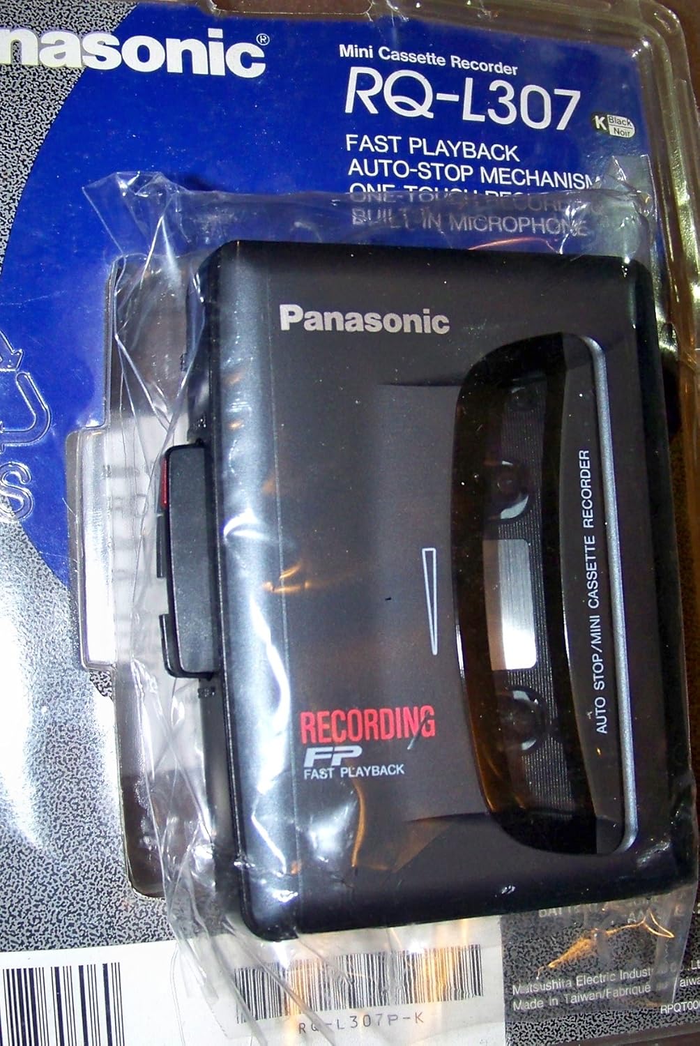 Panasonic RQ-L307 Portable Cassette Recorder w/Speaker One Touch Recording Standard Cassette