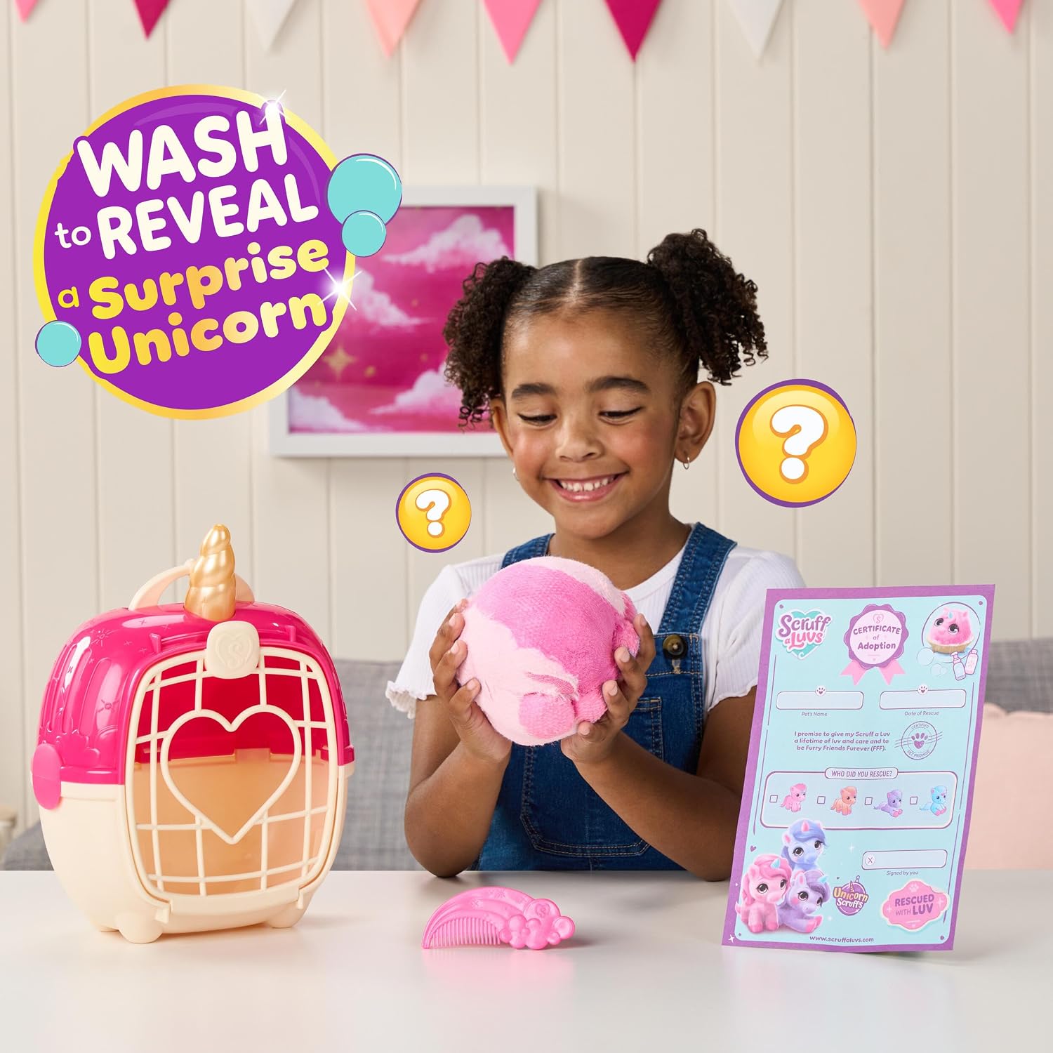 ScruffaLuvs Unicorn Scruffs Plush Toy, Wash to Reveal 1 of 4 Unicorns