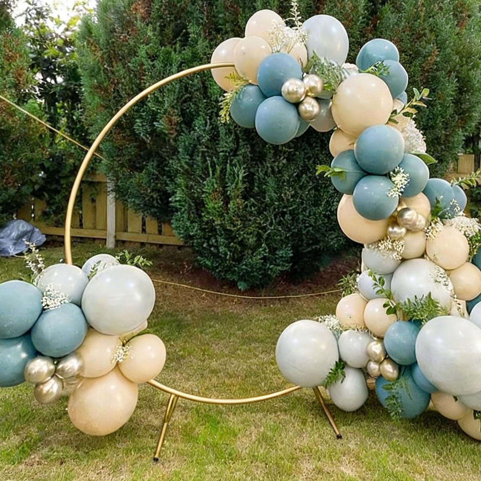 Zewnętrzny łuk balonowy na wesela, przyjęcia urodzinowe i wydarzenia, metalowy okrąg, rama stojaka na rośliny pnące, dekoracyjne tło na uroczystości