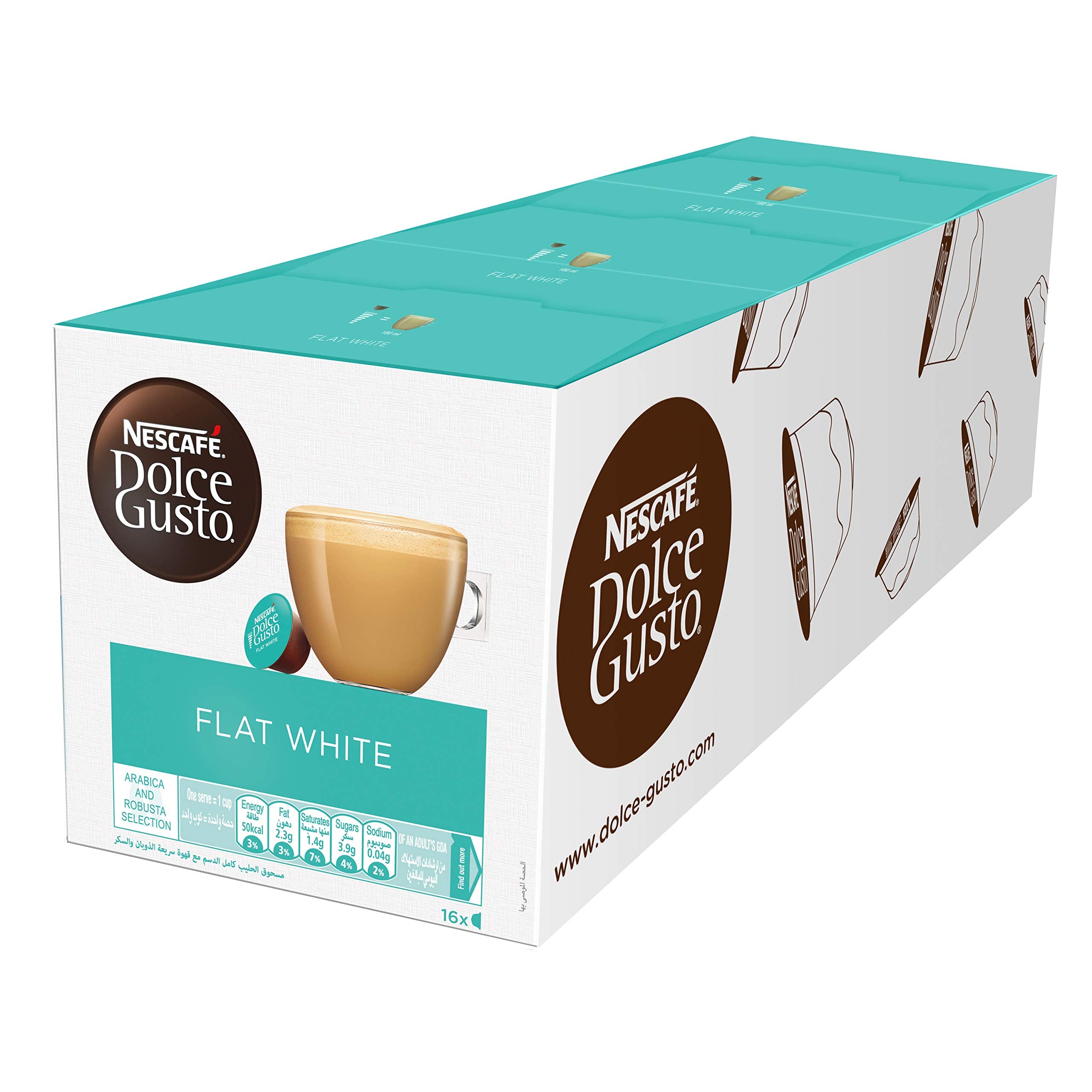 NESCAFÉ DOLCE GUSTO Flat White Coffee Pods, 16 Capsules (Pack Of Total