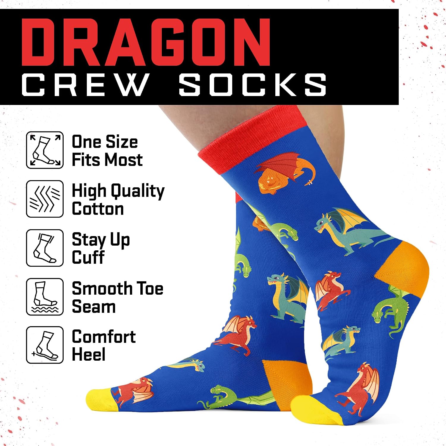 Dragon Gifts For Women - Fun Dragon Socks, Perfect For Teens And Adults, Unique Christmas Gifts And Stocking Stuffers For Women And Men, Comical And Comfy Outfit Addition