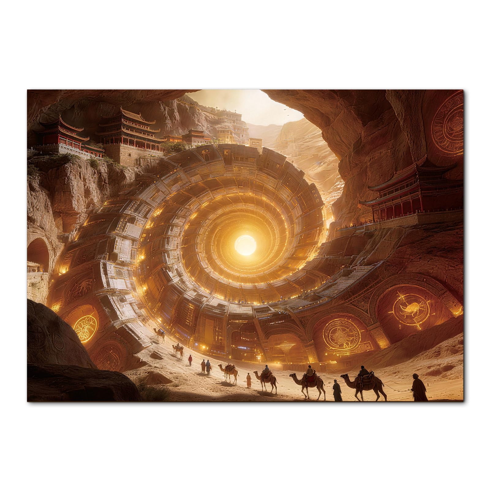 Blumuze Jigsaw Puzzle for Adults 1000 Piece,70 x 50 cm Jigsaws 1000 pieces for Adults for Decoration,1000 piece Puzzle Gifts for Friend Family on her Birthday (Golden Gatewheel)