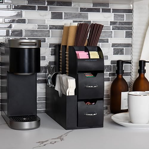 Miniatura 2 de Mind Reader caja organizador de café, 6, Negro Negro -,Malla Negra