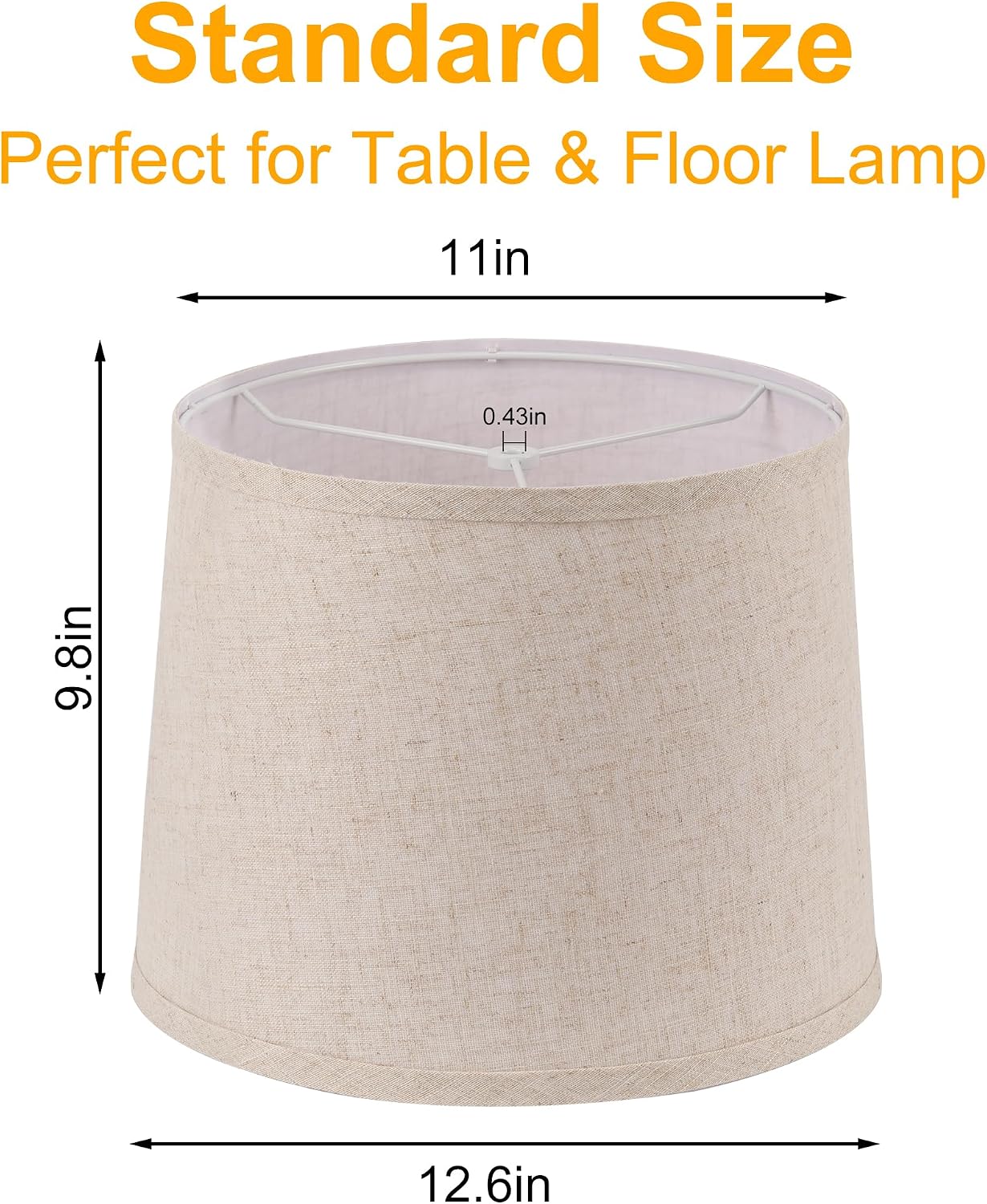 Empire Linen Lamp Shades Set of 2, 11"x12.6"x9.8" with Spider Fitter | Easy Assembly Replacement Shades, Classic Empire Style, Perfect for Table Lamps, Floor Lamps, Living Room & Bedroom Decor
