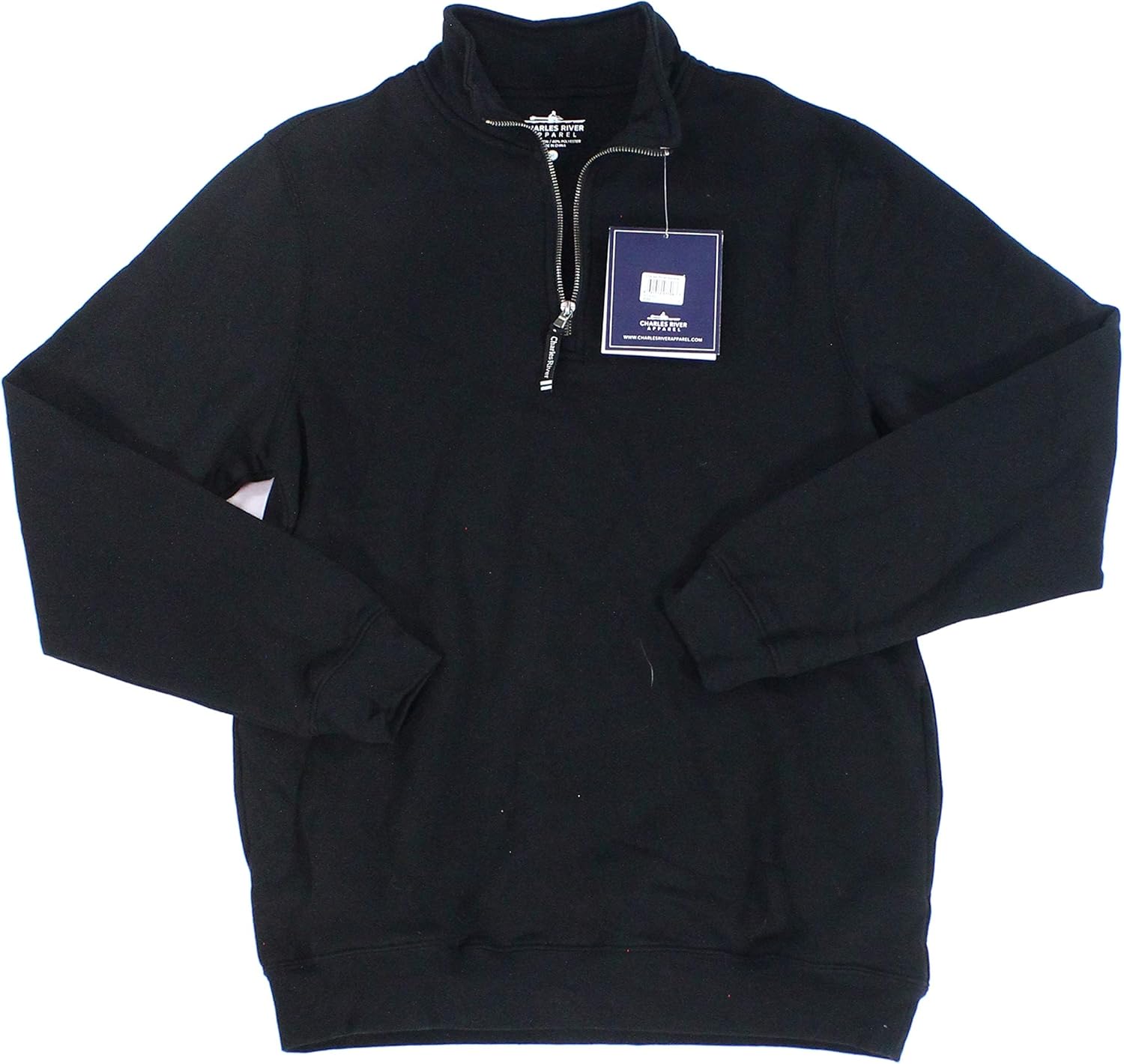 Charles River Apparel Men's Crosswind Quarter Zip Sweatshirt (Regular & Big-Tall Sizes) Medium Black