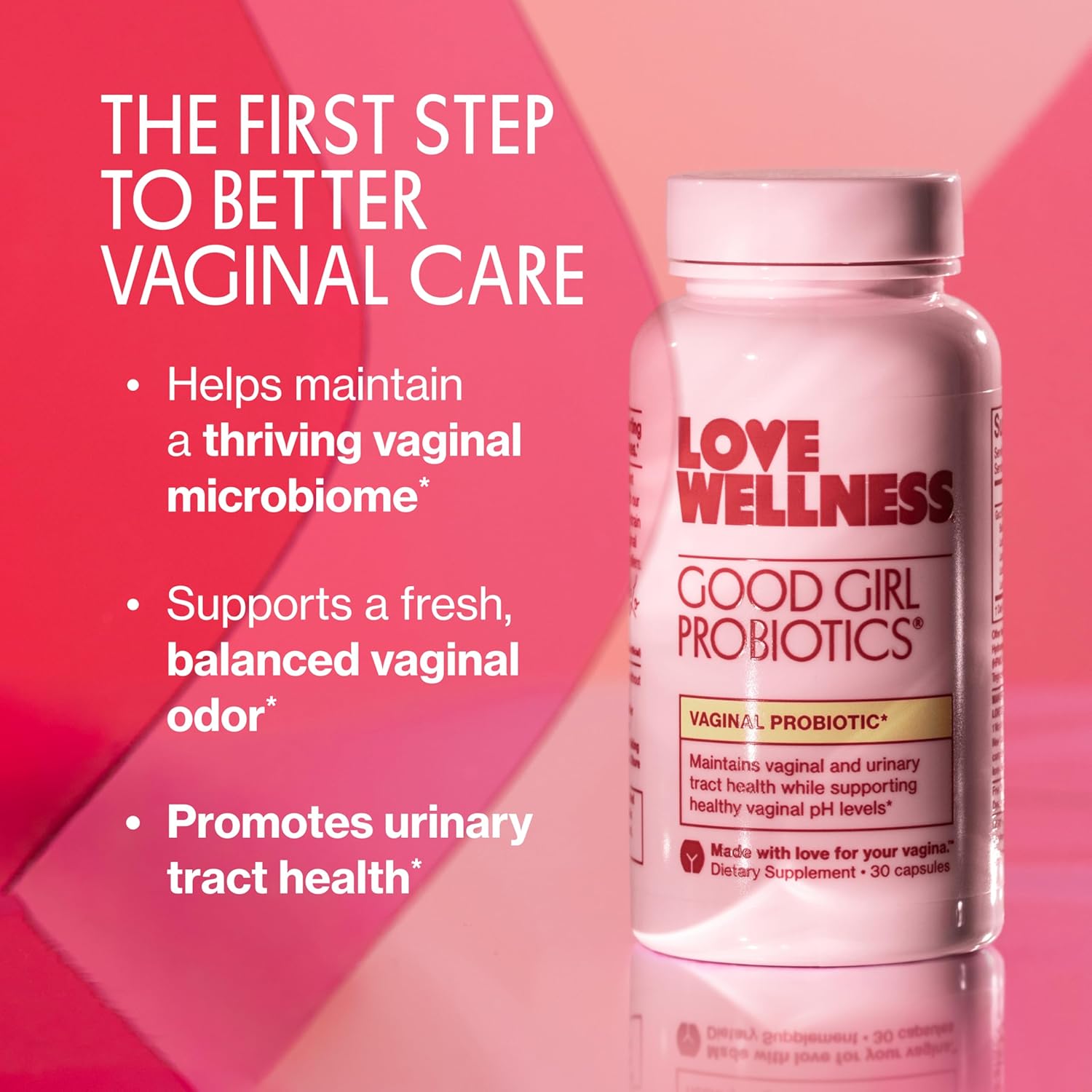 Love Wellness Good Girl Probiotics | Women’s Vaginal Health & pH Balance Supplement | 9-Strain Probiotic for Urinary Tract, Yeast, Odor & Immune Support | Gluten-Free (30-Day Supply) - Image 2