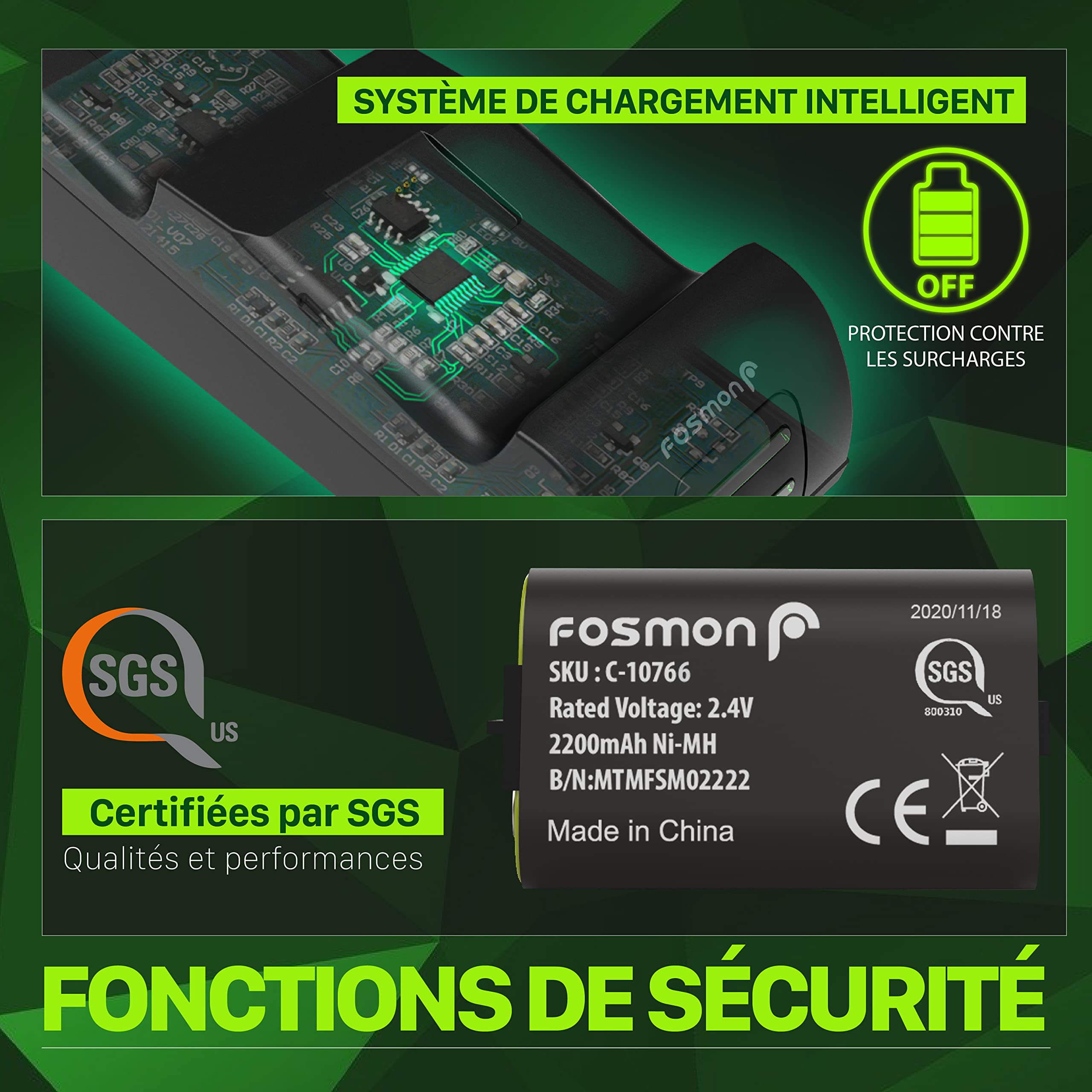 Fosmon Dual Chargeur Station pour Manette Xbox Series X/S, One