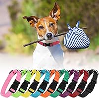 Vista 7 de 9 piezas de collar ajustable para perro, collar de nailon suave para mascotas con hebilla de liberación rápida a granel para perros, caminar