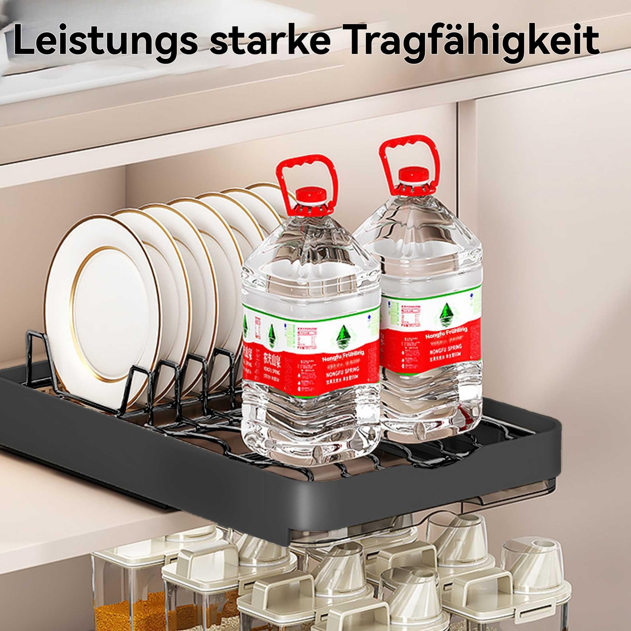 Abtropfgestell Geschirr, Geschirrabtropfgestell Edelstahl, Herausziehen Geschirrständer mit Abtropffläche, amultifunktional Geschirr Abtropfgestel mit Selbstklebender Nano-Folie, 29,5×5,5×45,5cm(R01)
