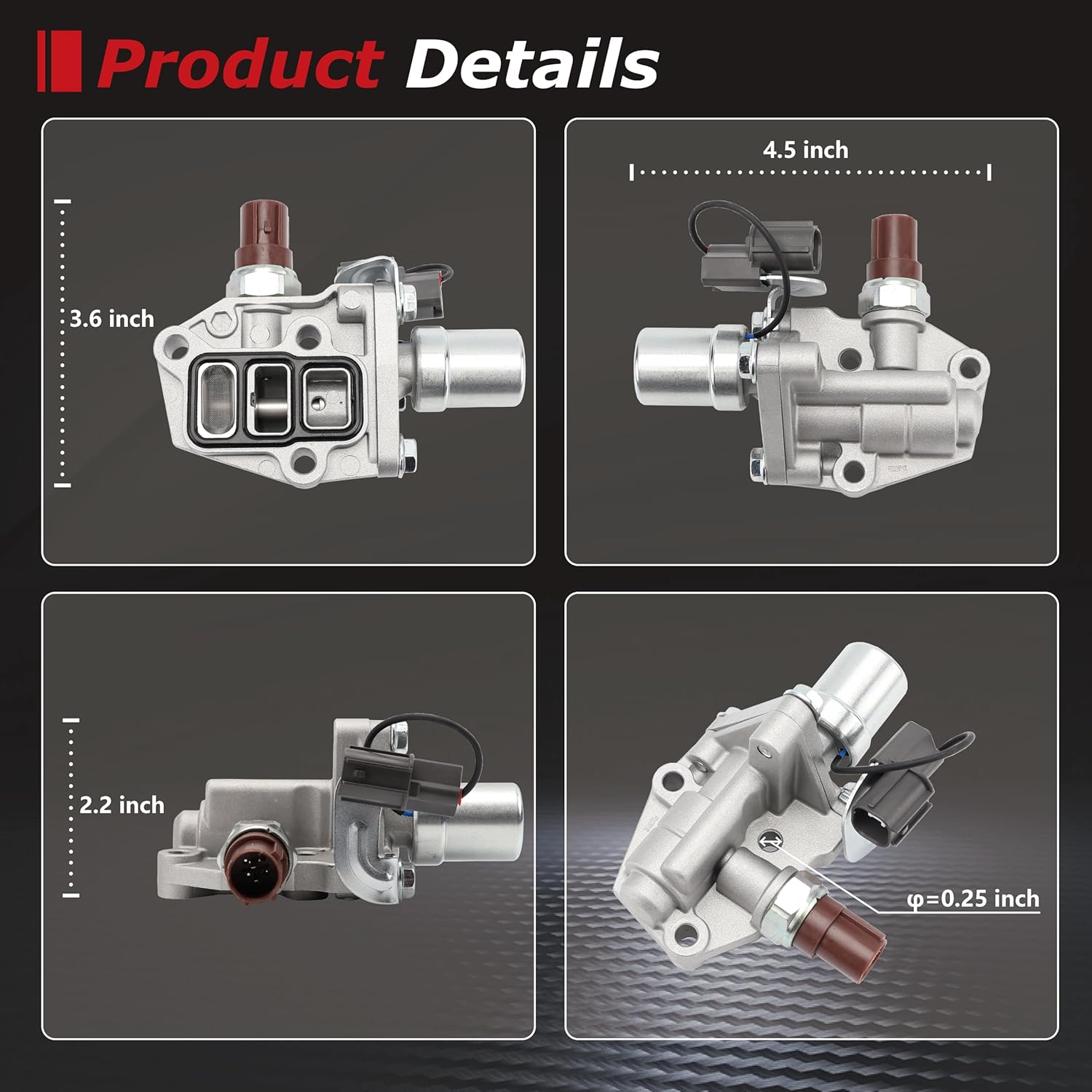 VTEC Solenoid VVT Solenoid Compatible with 1998-2002 Accord 1998 Odyssey 1998-1999 CL 2.3L Replaces for 15810-PAA-A02 917-281