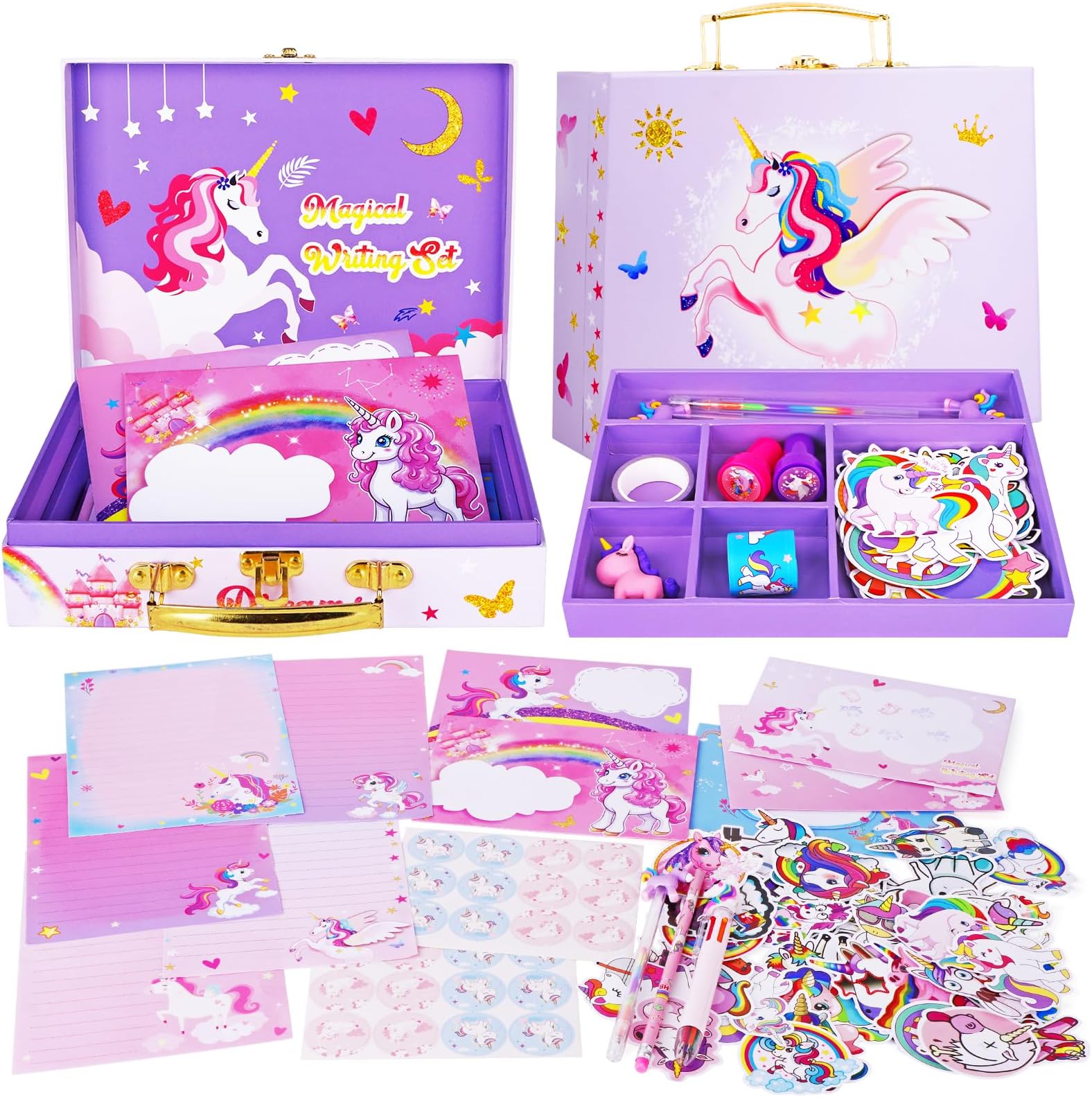 TCJJ Unicorn Stationery Set for Girls, Ages 5-12 - Art Craft Toys, Letter Writing Set - Christmas & Birthday Gifts