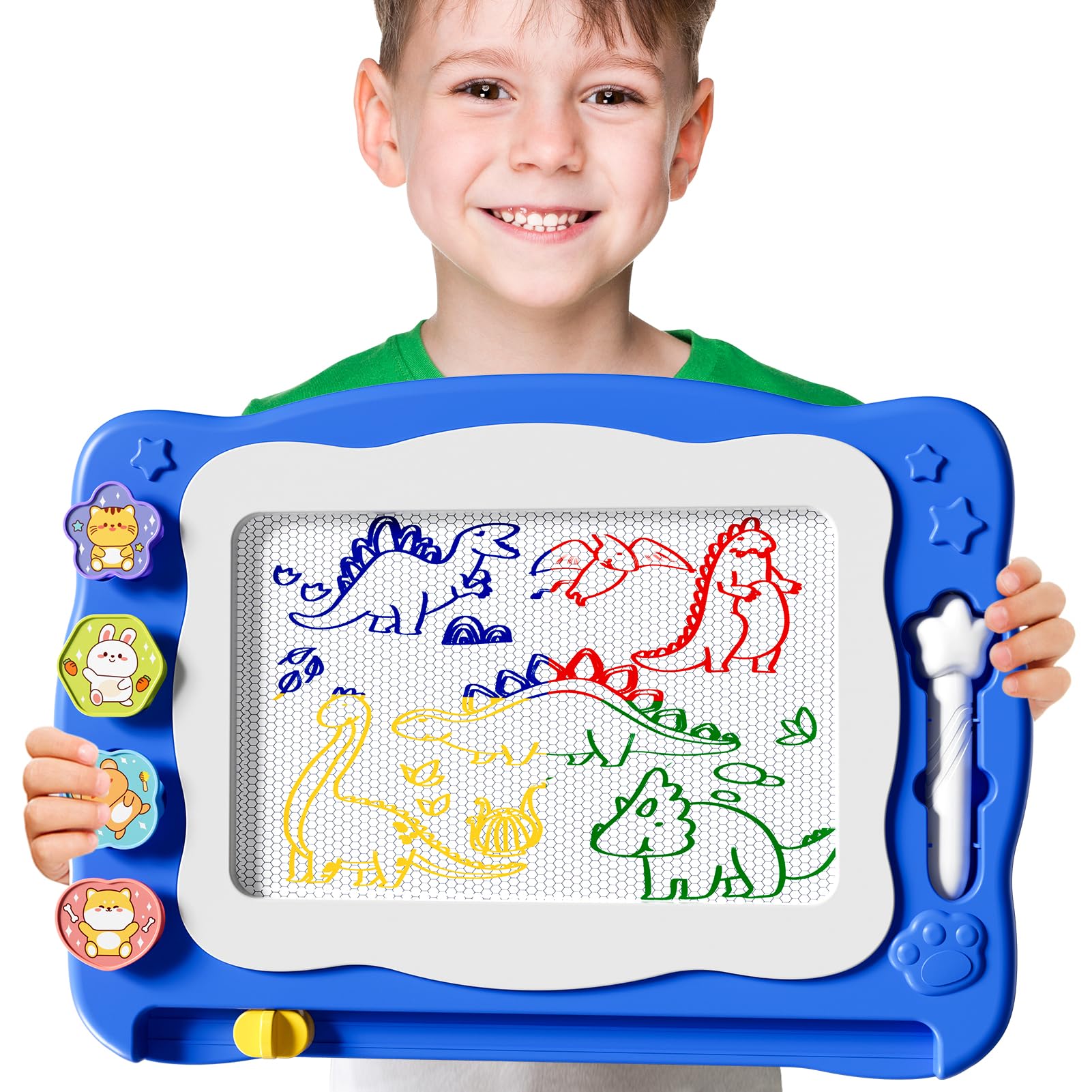 Grande planche à dessin magnétique, jouet, pour enfants de 3 à 7 ans, effaçable, avec 4 couleurs, jouet éducatif