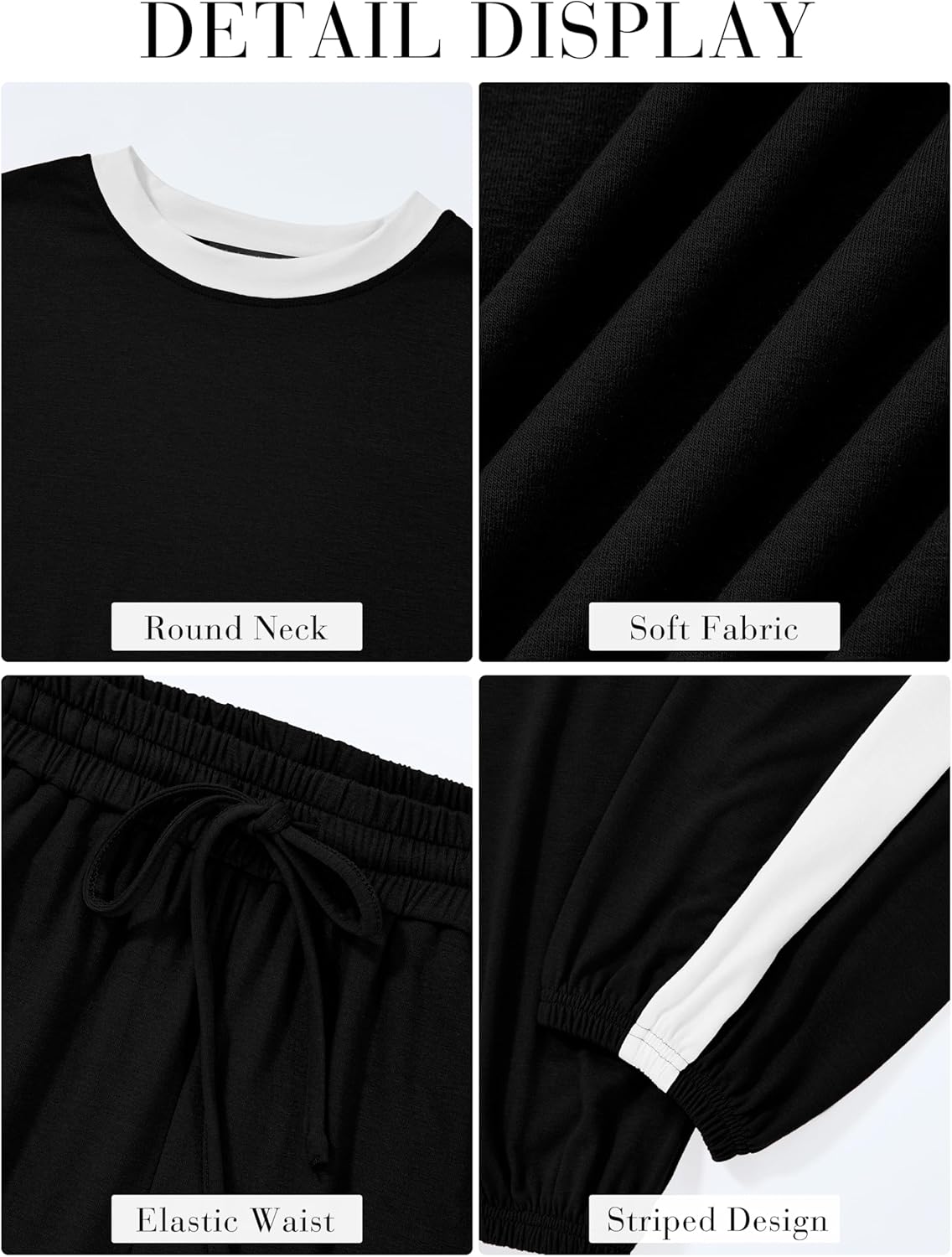 MASCOMODA Womens 2 Piece Outfits 2026 Summer Tracksuit Sets Short Sleeve Tops Travel Long Pants Jogger Lounge Set - Image 5