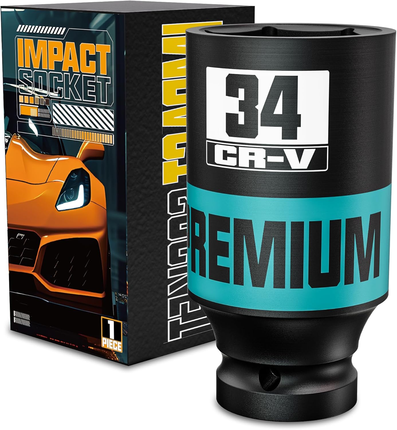 1/2" Drive Impact Socket, 30mm Deep Socket, Metric, 6 Point, CR-V, Perfect for Home, Mechanic and Repair Project