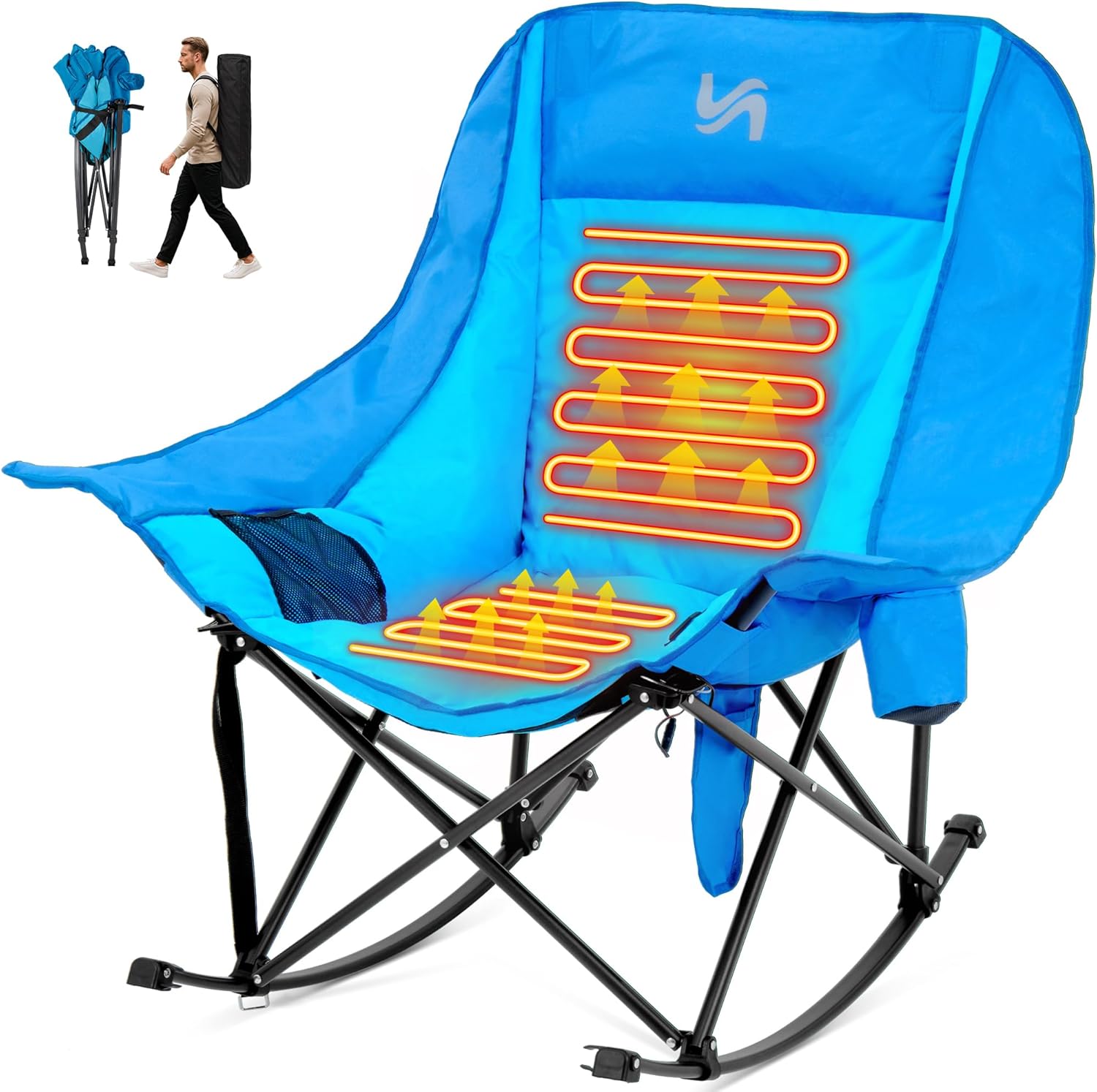 Amazon.com : Slsy Heated Rocking Camping Chair, Portable Folding ...