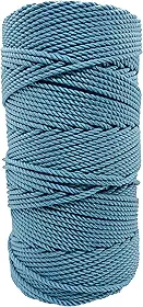 Barbante de Rosário Torcido de 3 Fios #36 - Cordão de excelente qualidade para artesanato, projetos faça você mesmo, terços (azul claro)