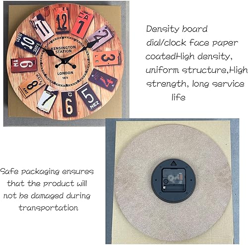 Miniatura 6 de MOVEBEST Reloj de cuarzo silencioso minimalista moderno, funciona con pilas, fácil de leer, reloj de pared retro de 12 pulgadas para baño, sala de