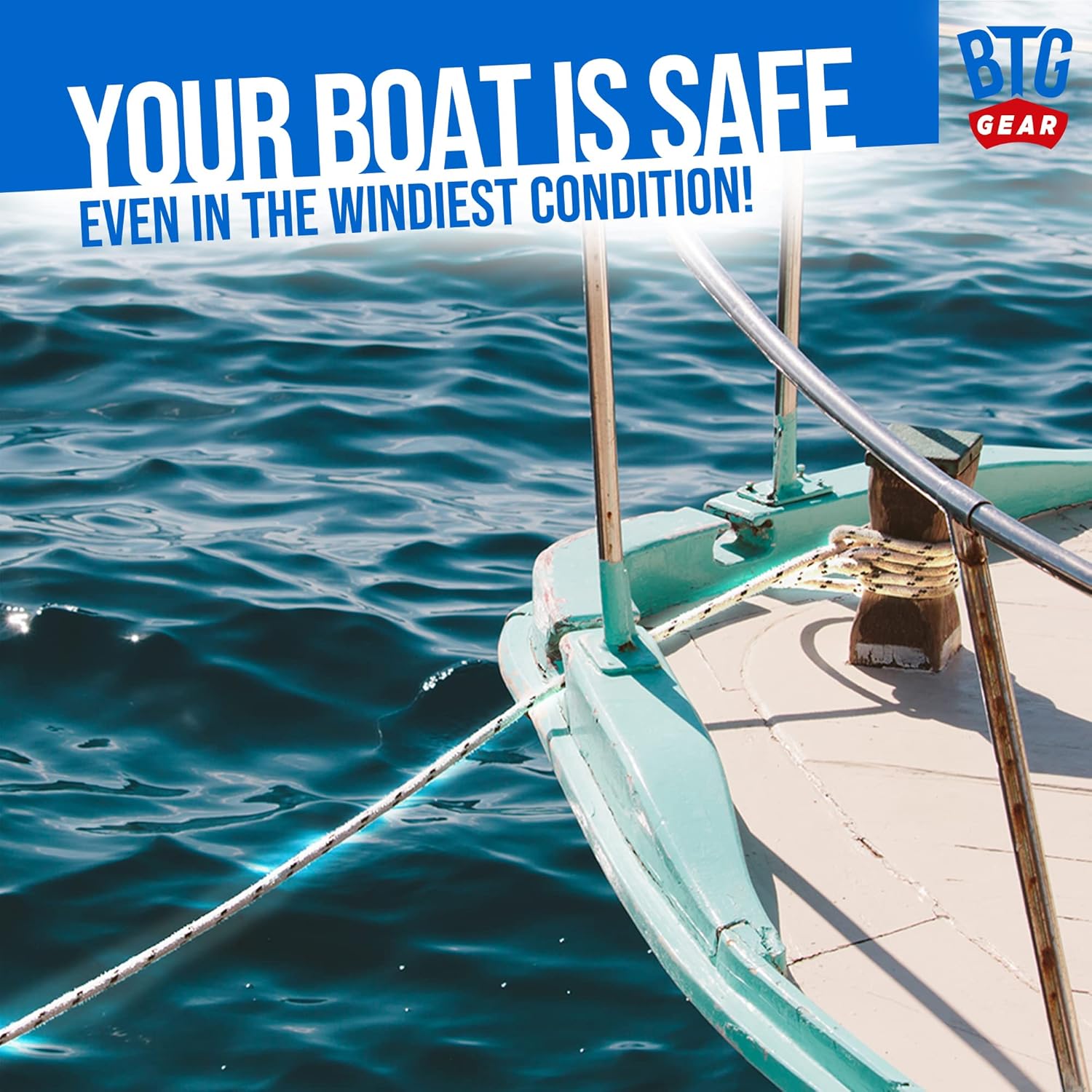 Heavy Duty Marine/Nautical Boat Anchor Line Depth Markers Rope w/Stainless Steel Thimble Eye Bolt, Boats 27 ft up to 36 ft