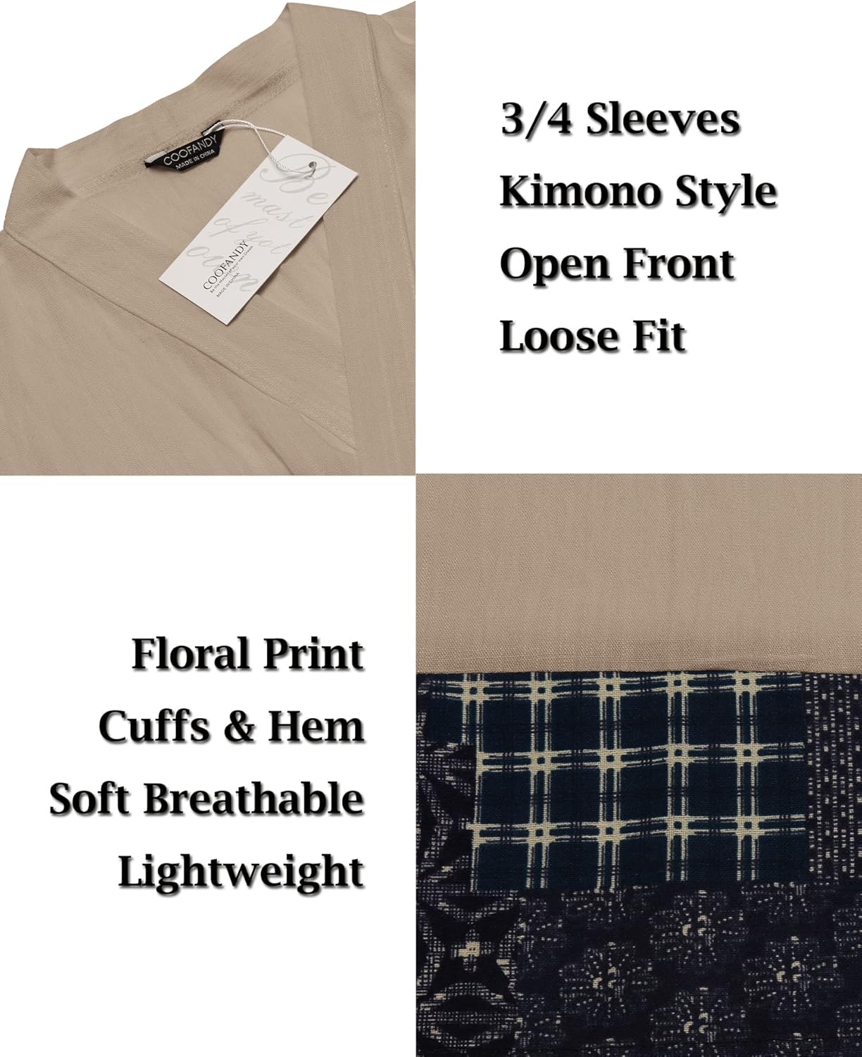 COOFANDY Men's Ruffle Shawl Collar Lightweight Cardigan Long Kimono Jackets Open Front Drape Cape Coat - Image 6