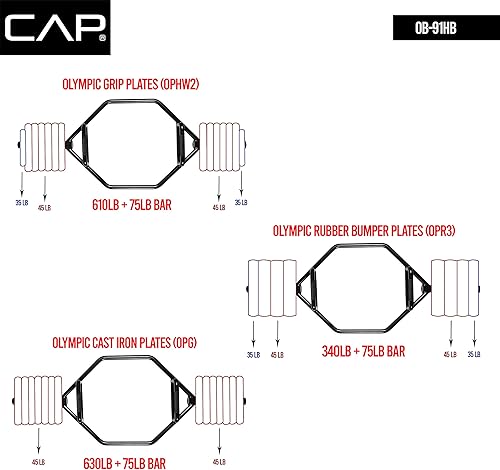Miniatura 8 de CAP Barbell Barra trampa olímpica, varios estilos
