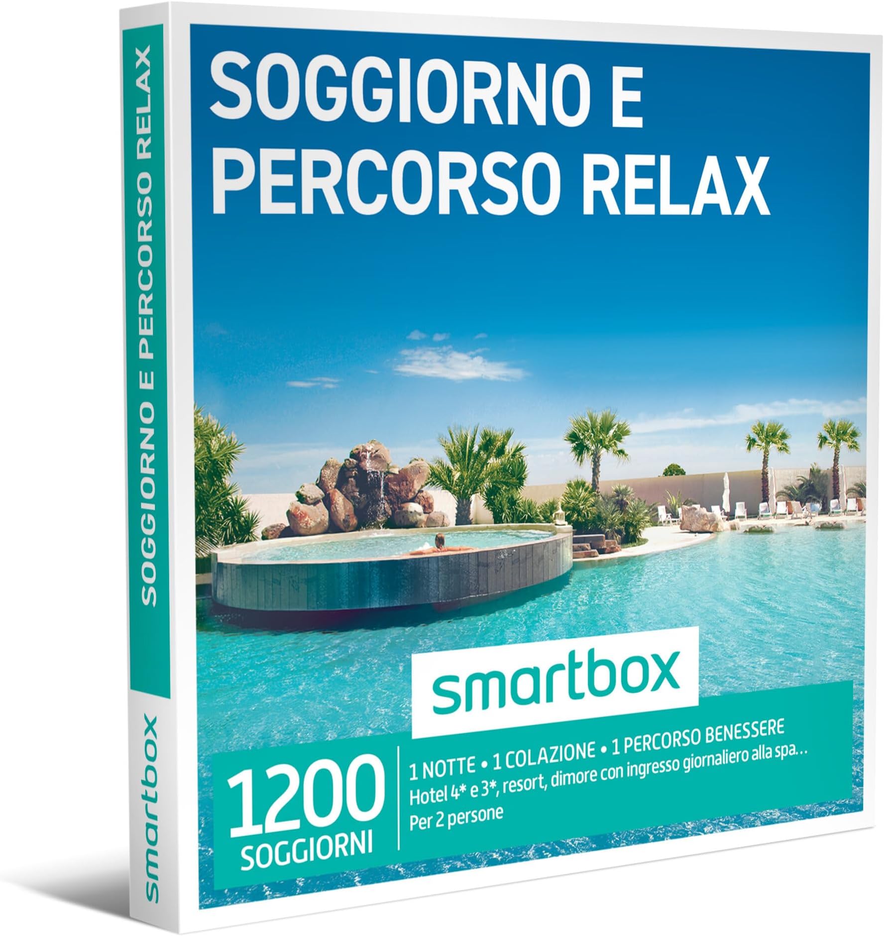 Smartbox - Stay and Relax Path - Couple Gift Box, 1 Night with Breakfast and 1 Wellness Path for 2 Persons, Original Gift Ideas
