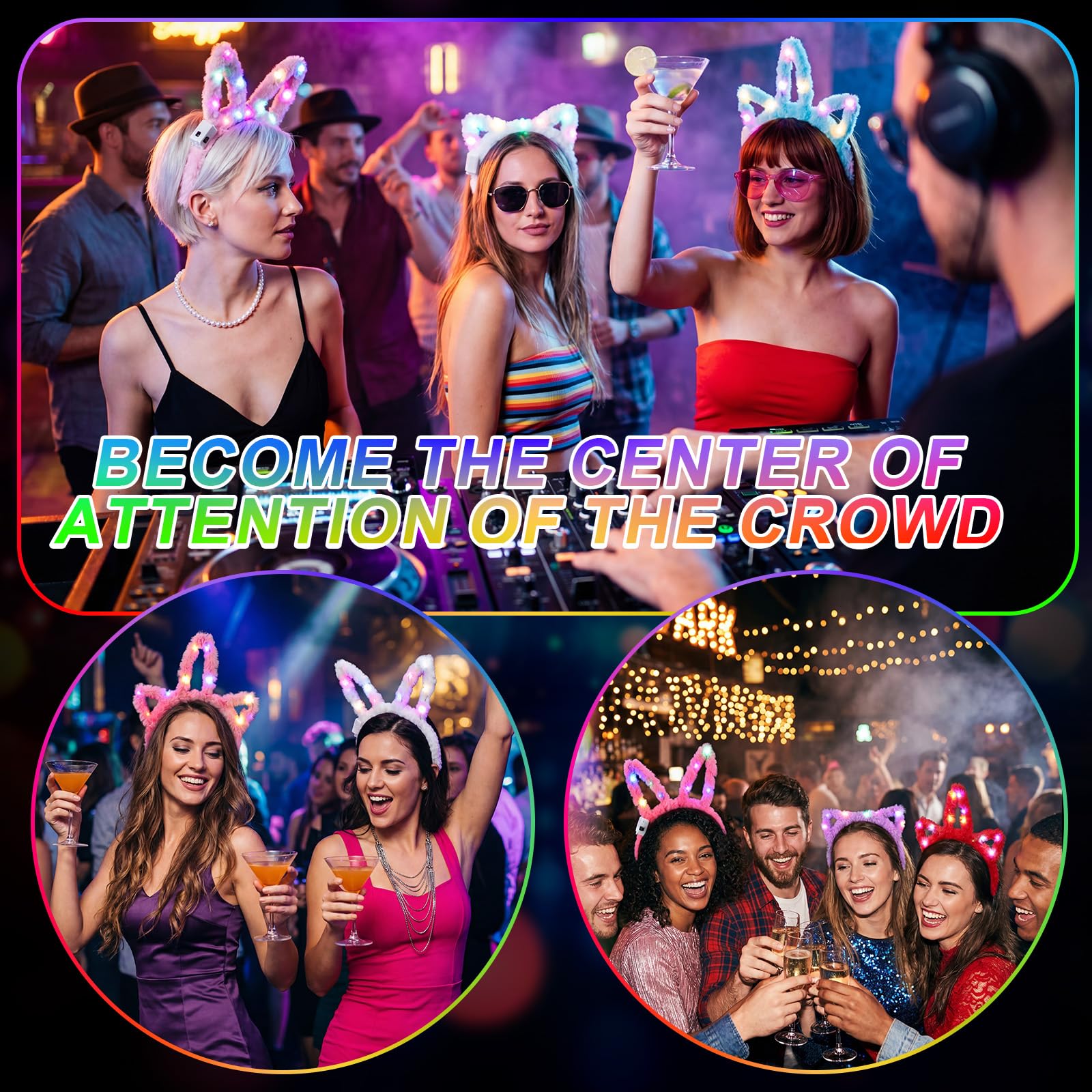 Giegxin LED Glow-in-the-Dark Headband Set, Luminous Party Accessory