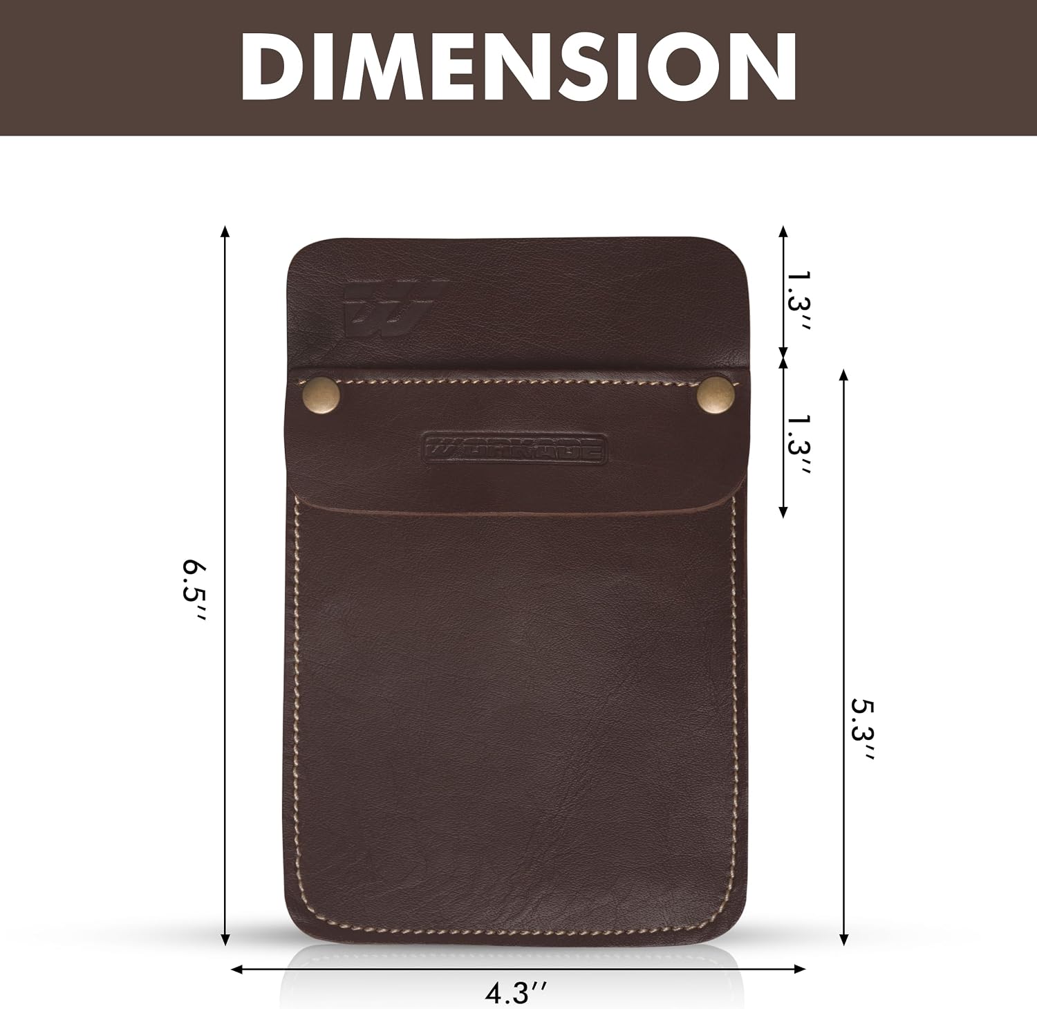 Genuine Leather Pocket Protector for Men, Durable Pocket Tool Pouch, Jeans Shirts Pocket Protector for Tools Pens Brown