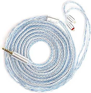 KBEAR ST16 Plus Long Earphone IEM Cable 2M Length 5N OCC Silver Plated Upgrade Long Headphone Extension Cord UM3X ES4 ZST ZSN ZSR C10 AS10 ZS10 C16 V80 V90 Blon-03 Earphone Wired 2 Pin 3.5mm