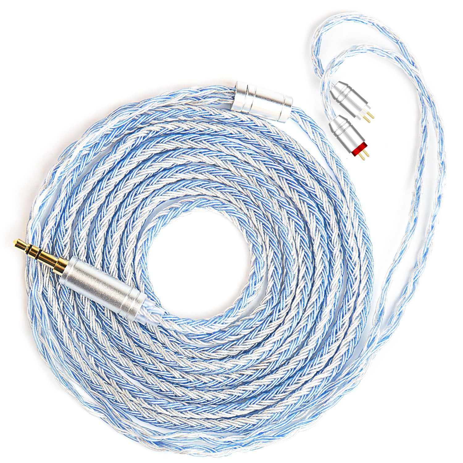 KBEAR ST16 Plus Long Earphone IEM Cable 2M Length 5N OCC Silver-Plated Upgrade Long Headphone Extension Cords for UM3X ES4 ZST ZSN ZSR C10 AS10 ZS10 C12 C16 V80 V90 Blon-03 Earbuds Wired (2PIN 3.5MM)