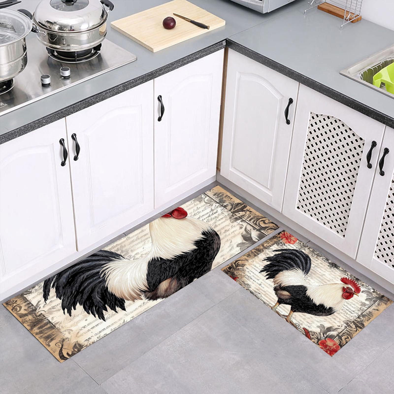 Alfombras de cocina de 2 piezas tapetes de cocina antideslizantes lavables 43x150