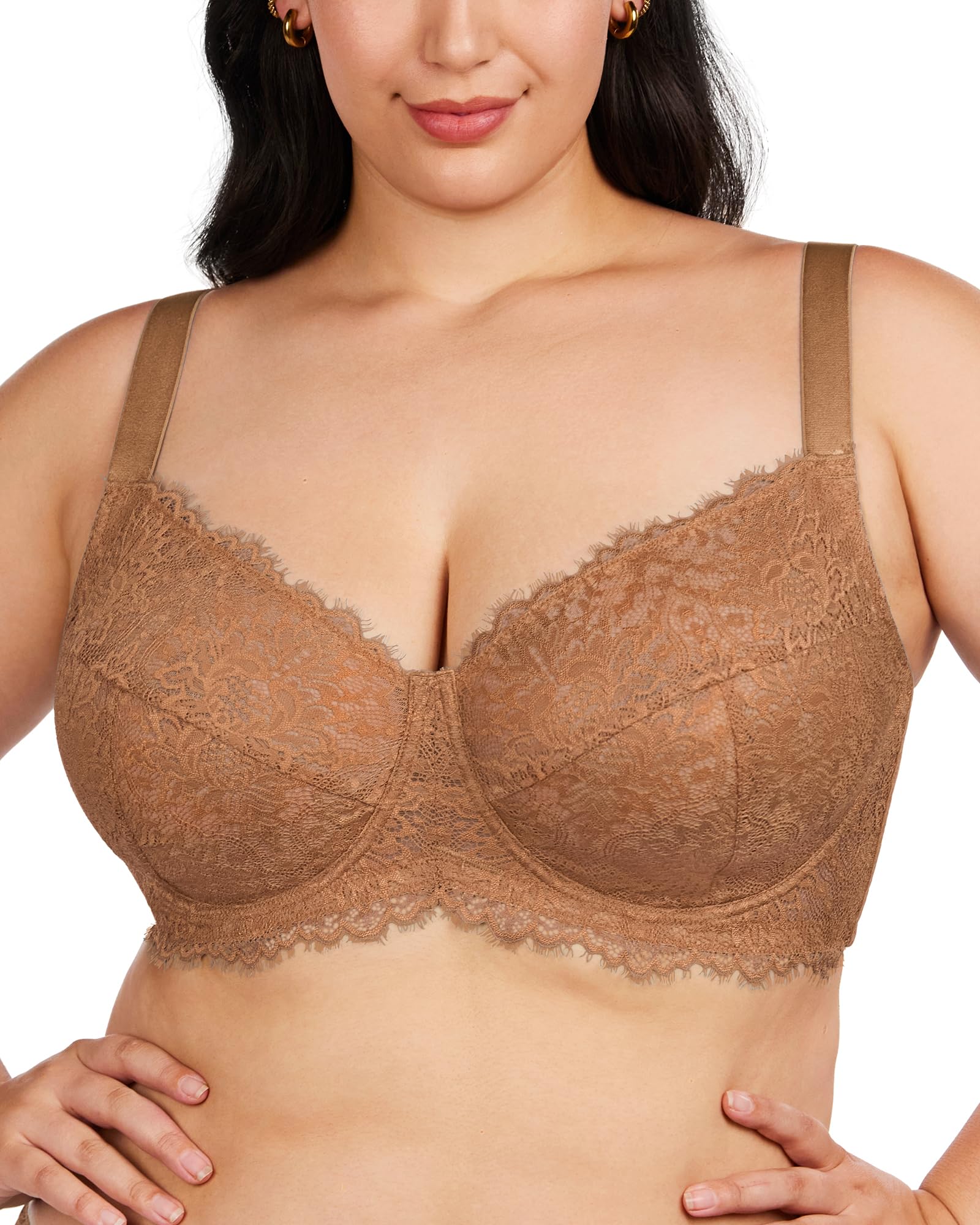 HSIA Minimizer Bra for Women - Plus Size Full Coverage Lace Bra with Underwire, Non Padded