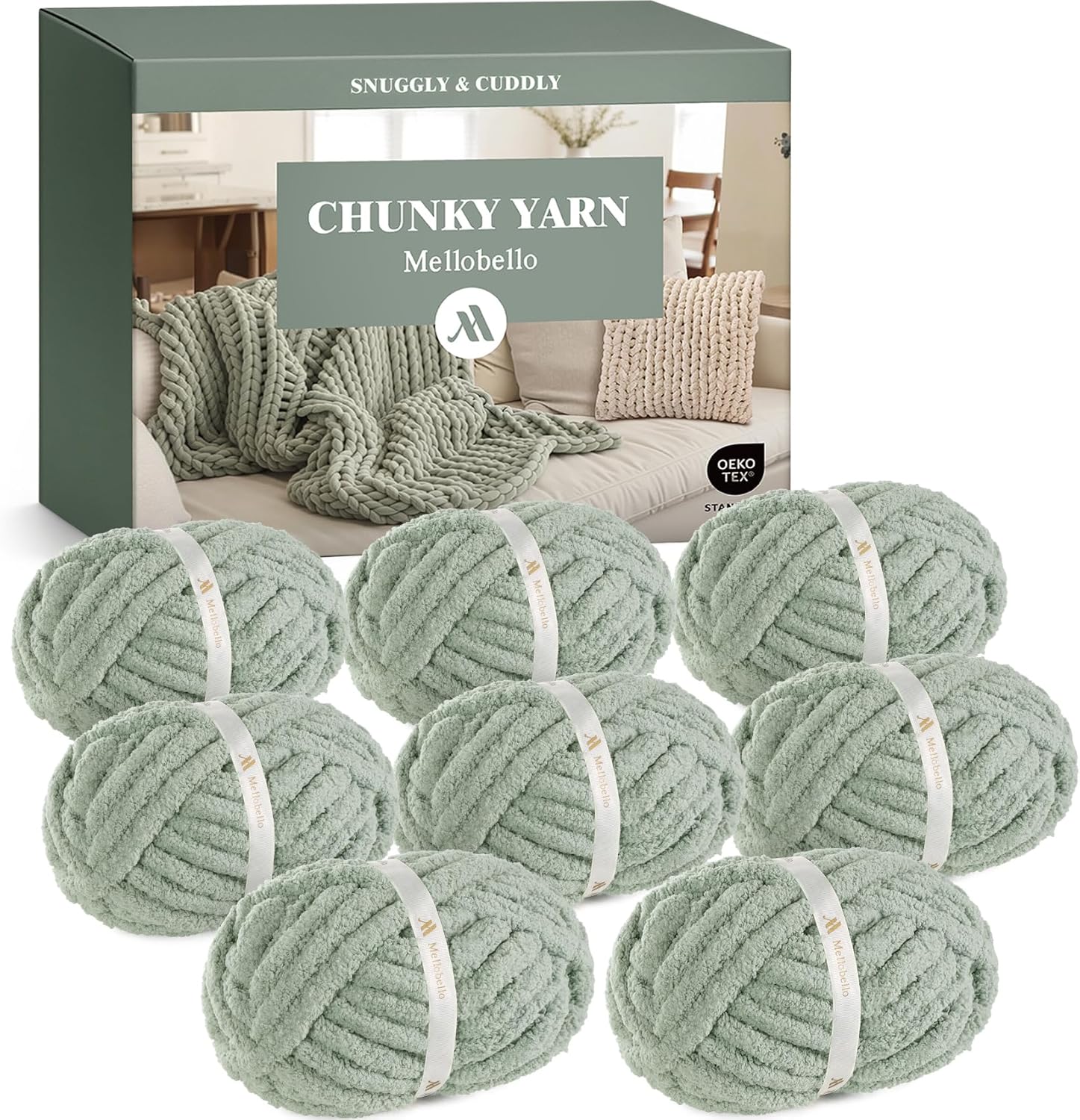 Amazon.com: Mellobello Jumbo Chunky Yarn for Hand Knitting - Super ...