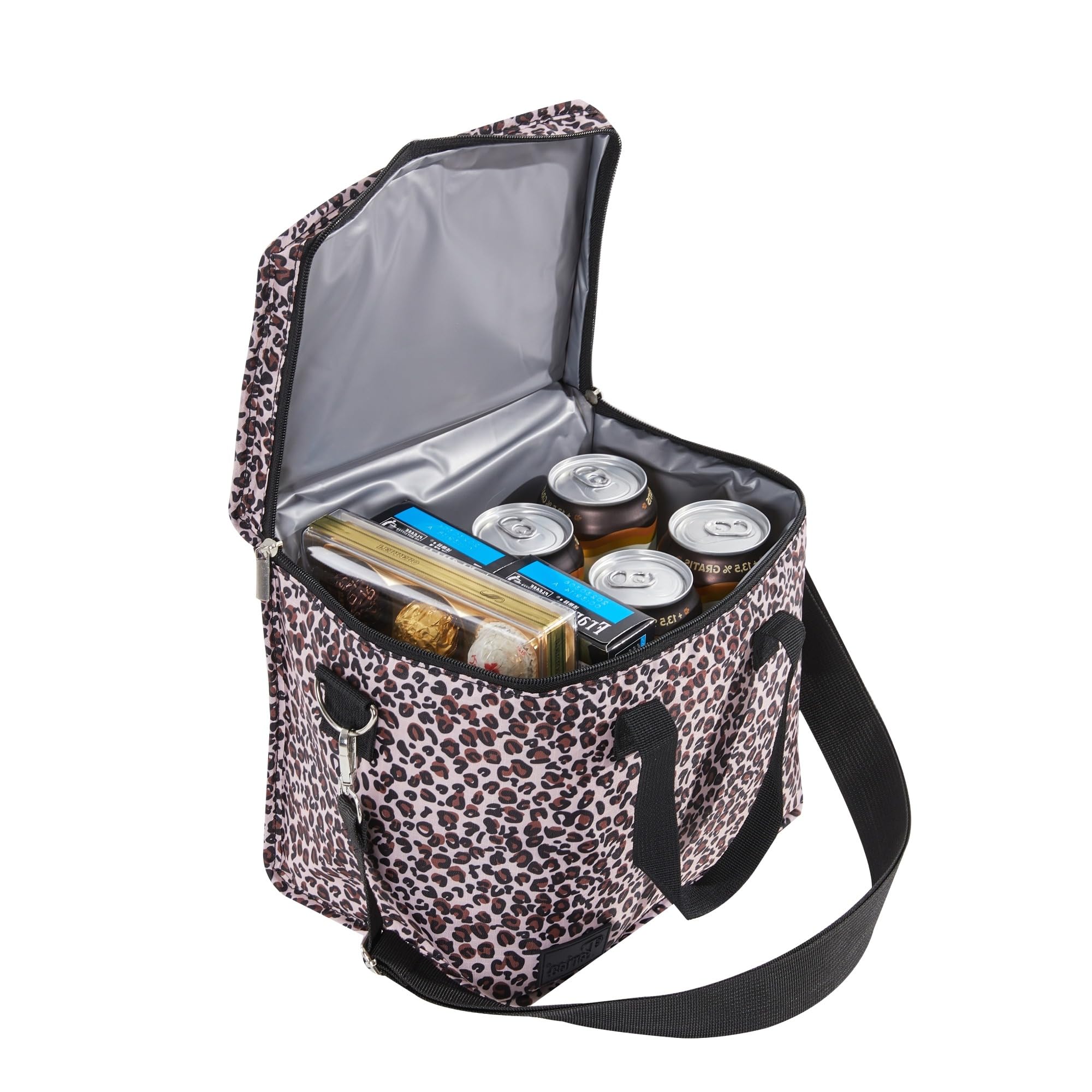 Periea Liz Insulated Lunch Bag – Cool Bag for Work, School, Travel & Picnics (Gold Leopard, Large) — image 1