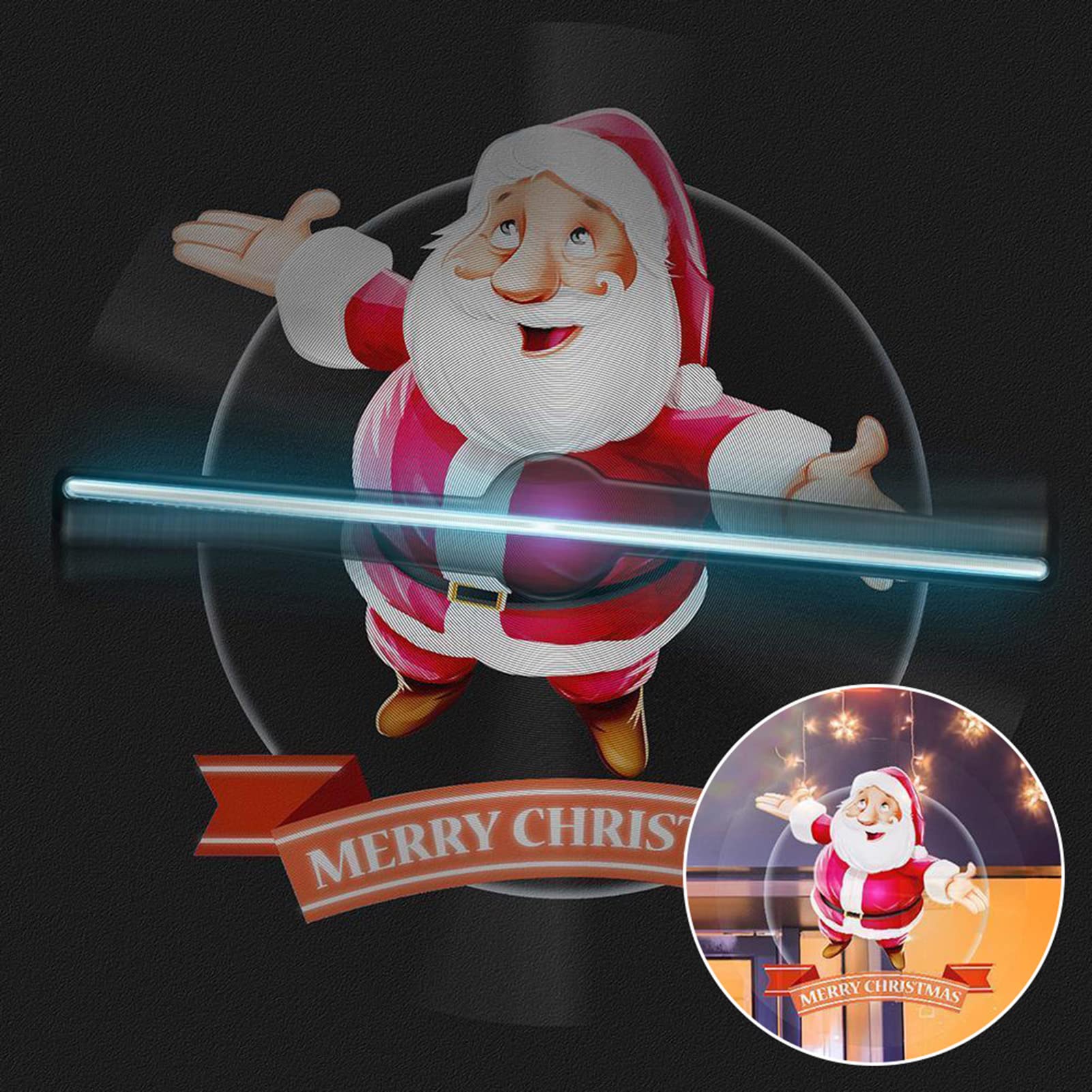 Projektor Holograficzny 3D, Projektor Wentylatorowy LED z Hologramem 3D WIFI i kartą Pamięci 16 GB do Wyświetlania Reklam (wtyczka UE)