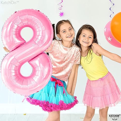 Miniatura 4 de KatchOn, Globo gigante rosa claro número 8 de 40 pulgadas, globos rosas número 8 para niña de cumpleaños Globos número 8 para cumpleaños Globo