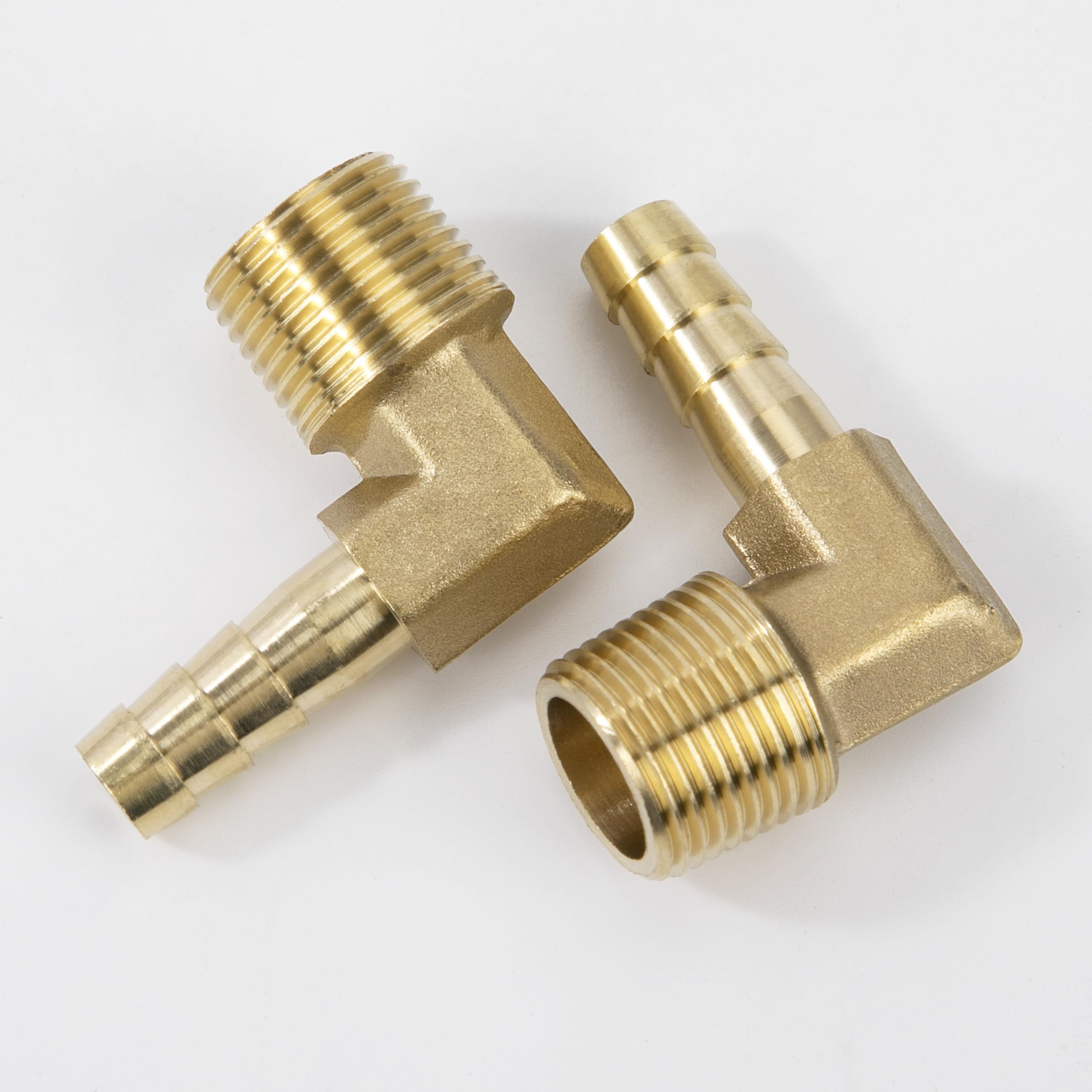 2 Stück Messing Winkelstück 90° - 19mm Widerhaken X G1/2" Außengewinde