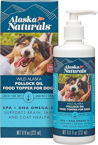 Alaska Naturals Aceite de abadejo salvaje de Alaska para perros - EPA y DHA Omega-3 - Suplemento para piel sana, pelaje brillante - capturado en la disponible en Yaxa Peru