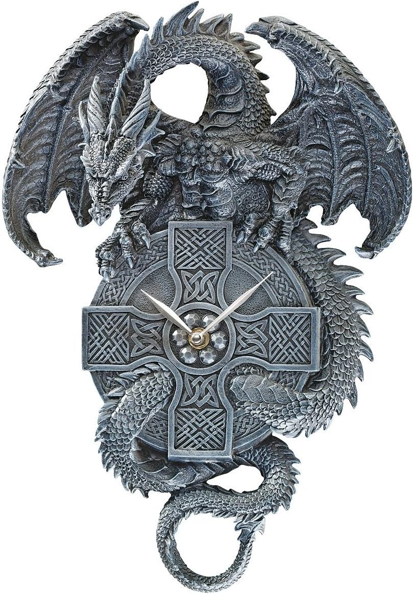 Design Toscano The Celtic Timekeeper Sculptural Dragon Wall Clock