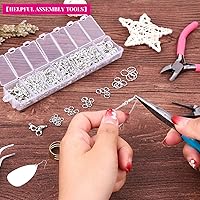 Vista 6 de Cridoz Jewelry Repair Kit with 1520 Silver Jump Rings and 3Pcs Pliers for Earrings, Necklaces, Rings, Bracelets